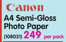 Canon A4 Semi-Gloss Photo Paper-Per Pack
