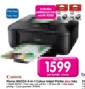 Canon Pixma MX534 4-In-1 Colour Inkjet Printer Plus Inks-Per Bundle