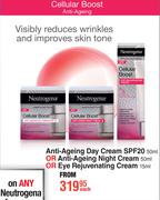 Neutrogena Anti Ageing Day Cream SPF20 50ml Or Night Cream 50ml Or Eye Rejuvenating Cream 15ml-Each