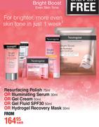 Neutrogena Brigjt Boost Resurfacing Polish 75ml/Illuminating Serum 30ml/Gel Cream 50ml-Each