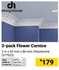 Designhouse 3-Pack Flower Cornice 2m x 65mm x 86mm (Polystyrene)