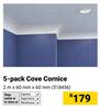 5-pack Cove Cornice 2m x 60mm x 60mm