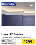 Upper Edge Lunar LED Cornice 2m x 89mm x 115mm