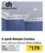 Designhouse 3-Pack Roman Cornice 2m x 100mm x 95mm (White)