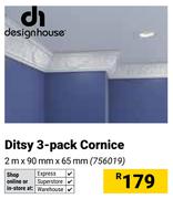 Designhouse Ditsy 3-Pack Cornice 2m x 90mm x 65mm