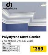 Designhouse Polystyrene Curve Cornice 2m x 100mm x 95mm (5 Pack)