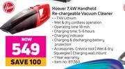 Hoover 7.4W Handheld Re-Chargeable Vacuum cleaner