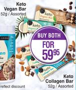 Keto Vegan Bar Assorted 52g/Keto Collagen Bar Assorted 52g-Both For