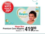 Pampers Mega Box Premium Care Nappies Sizes 3-5-Per Box