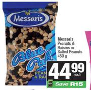 Messaris Peanuts & Raisins Or Salted Peanuts-450g 