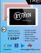 Bubblegum B1 Teen 8-Inch Educational Teen Tablet