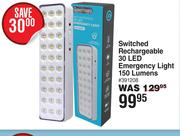 Switched Rechargeable 30 LED Emergency Light 150 Lumens