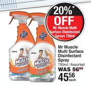 Mr Muscle Multi Surface Disinfectant Spray Assorted-750ml Each