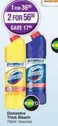 Domestos Thick Bleach Assorted-For 2x 750ml