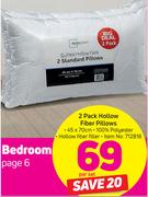 2 Pack Hollow Fiber Pillows 45x70cm-Per Set
