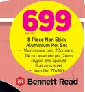 Bennett Read 8-Piece Non-Stick Aluminium Pot Set-Per Set