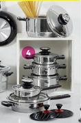 Tissolli 16-Piece Princess Stainless Steel Solid Lids Pot Set-Per Set