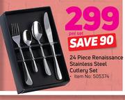 24 Piece Renaissance Stainless Steel Cutlery Set-Per Set