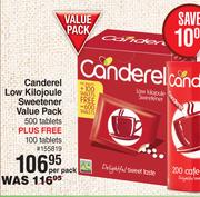 Canderel Low Kilojoule Sweetener Value Pack (500 Tablets + Free 100 Tablets)-Per Pack