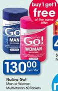 Nativa Go! Man Or Woman Multivitamin Tablets-60's