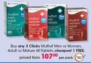 Clicks Multivit Men Or Women, Adult Or Mature Tablets-60's Per Pack