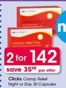 Clicks Cramp Relief Night Or Day Capsules-2X30's