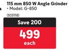 Ryobi 115mm 850W Angle Grinder G-850-Each