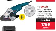 Bosch 230mm 2000W Angle Grinder Kit GWS 2000-Per Kit