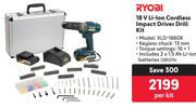 Ryobi 18V Li-Ion Cordless Impact Driver Drill Kit XLD-1860K-Per Kit