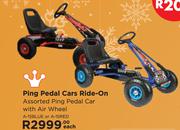 Ping Pedal Cars Ride On Assorted Ping Pedal Car With Air Wheel A-15BLUE Or A-15RED-Each