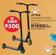 JD Bug Assorted Scooters MS119T-GREEN, RED, YELLOW Or SPHINX-Each