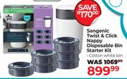 Tommee Tippee Sangenic Twist & Click Nappy Disposable Bin Starter Kit