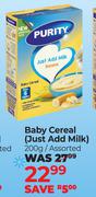 Purity Baby Cereal (Just Add Milk) Assorted-200g