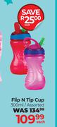 Nuby Flip N Tip Cup Assorted-300ml Each