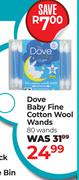 Dove Baby Fine Cotton Wool Wands 80 Wands