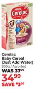 Nestle Cerelac Baby Cereal (Just Add Water) Assorted-200g