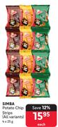 Simba Potato Chip Strips (All Variants)-4 x 25g Each