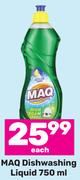 MAQ Dishwashing Liquid-750ml Each