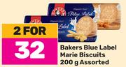 Bakers Blue Label Marie Biscuits Assorted-For 2 x 200g