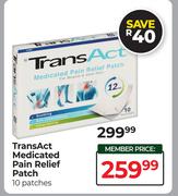 TransAct Medicated Pain Relief Patch 10 Patches