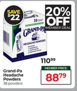 Grand-Pa Headache Powders 38 Powders