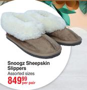 Snoogz Sheepskin Slippers Assorted Sizes-Per Pair