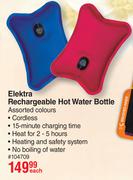 Elektra Rechargeable Hot Water Bottle Assorted Colours-Each
