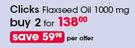 Clicks Flaxseed Oil 1000mg-For 2 Per Offer