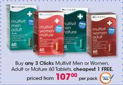 Clicks Multivit Men Or Women, Adult Or Mature-60 Tablets Per Pack