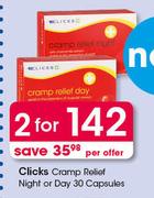 Clicks Cramp Relief Night Or Day-2x30 Capsules Per Offer