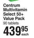 Centrum Multivitamin Select 50+ Value Pack 90 Tablets-Each
