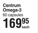 Centrum Omega-3 60 Capsules-Each