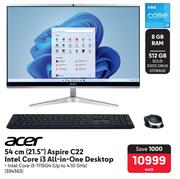 Acer 21.5"(54cm) Aspire C22 Intel Core i3 All-In-One Desktop 394363-Each