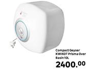 KWIKOT 10Ltr Prisma Over Basin Compact Geyser 